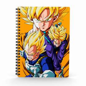 Libreta efecto 3d saiyans dragon ball