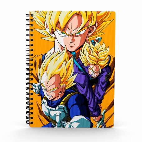 Libreta efecto 3d saiyans dragon ball