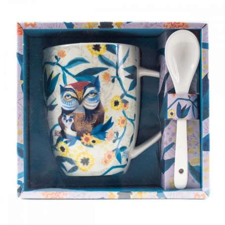 Taza con cuchara enesco buhos