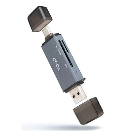 Tooq TQR-3001G Lector USB3.0 (USB-C+USB-A) SD/TF
