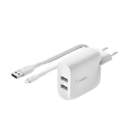 Cargador belkin wcd001vf1mwh 24w 2x usb