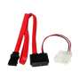 Adaptador sata startech 0.5m macho - hembra rojo