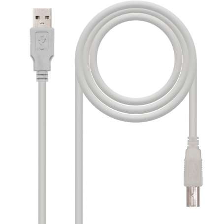 Nanocable Cable USB 2.0 A/M-B/M, Beige, 1.8 m