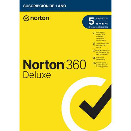 NORTON 360 Deluxe 50GB ES 1us 5 dispositivos 1A
