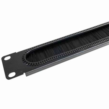 WP Guía Cable con cepillo 1U black RAL 9005