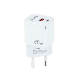 Tooq Cargador pared USB-C/PD+USB-A/QC 20W