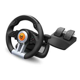 Krom Juego de Volante y pedales K-Wheel Multip.