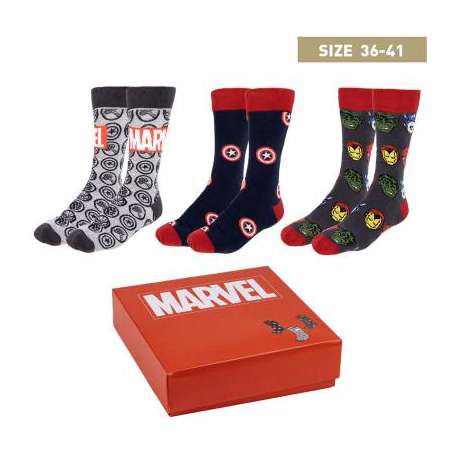Pack calcetines 3 piezas marvel talla