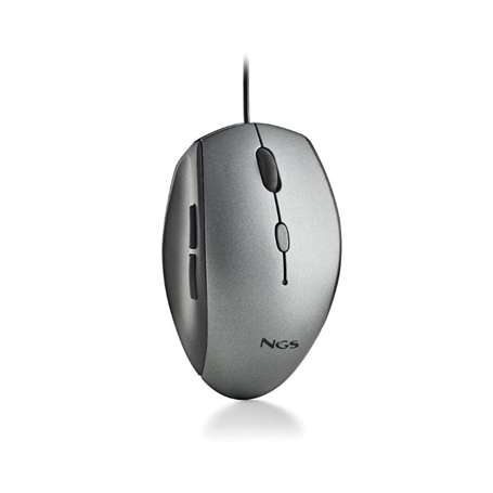 NGS WIRED ERGO SILENT MOUSE + USB TYPE C ADAP GRAY