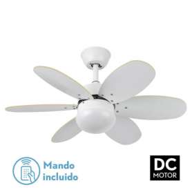 Ventilador dc alves 2xe27 blanco con