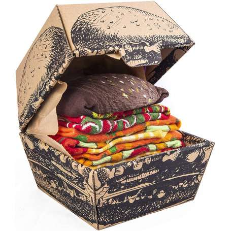 Calcetines rainbow socks hamburguesa vegana talla