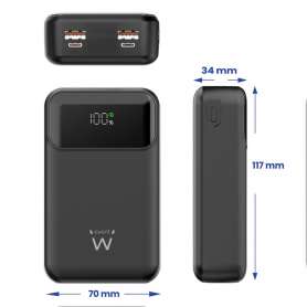 EWENT POWERBANK 65W, 20000mAh CARGA RÁPIDA