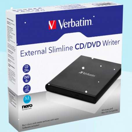 Regrabadora externa cd dvd verbatim slimline